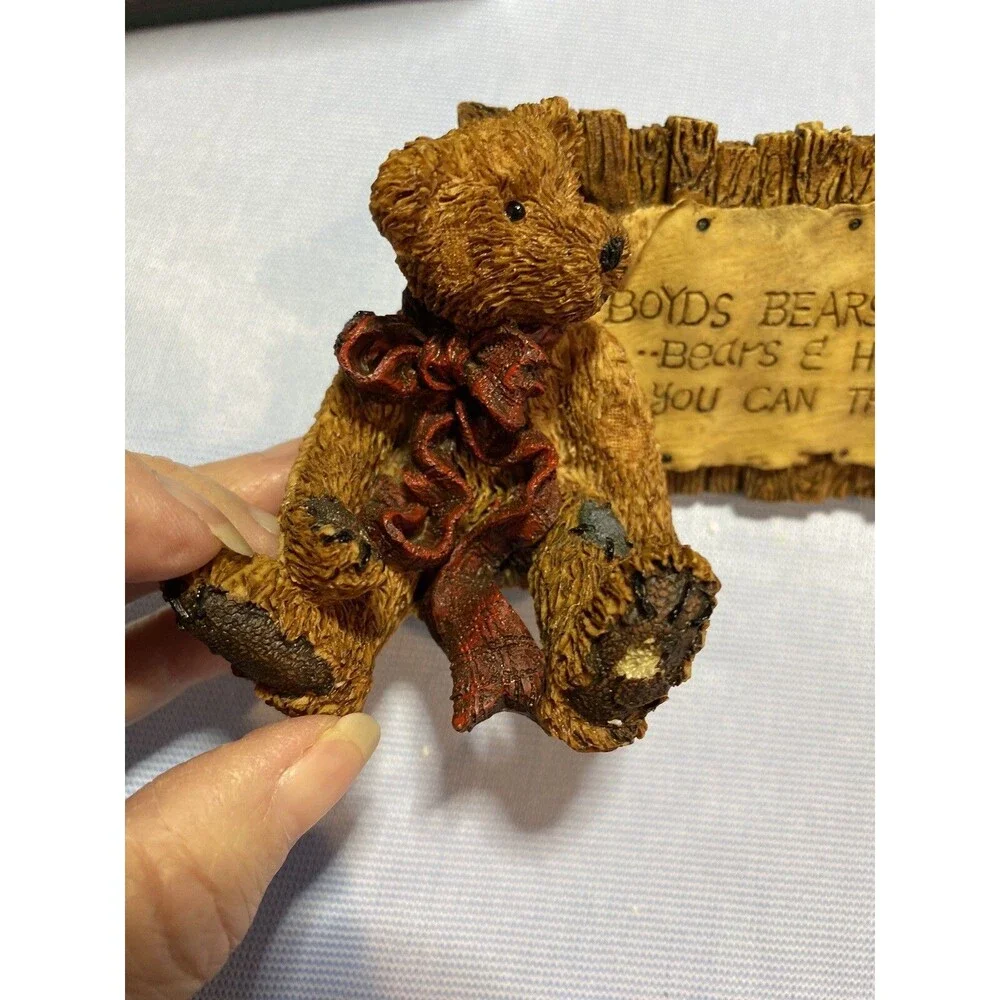 Boyds Bears “ Grenville and Neville” The Sign- Vintage 1993 Collectible Figurine